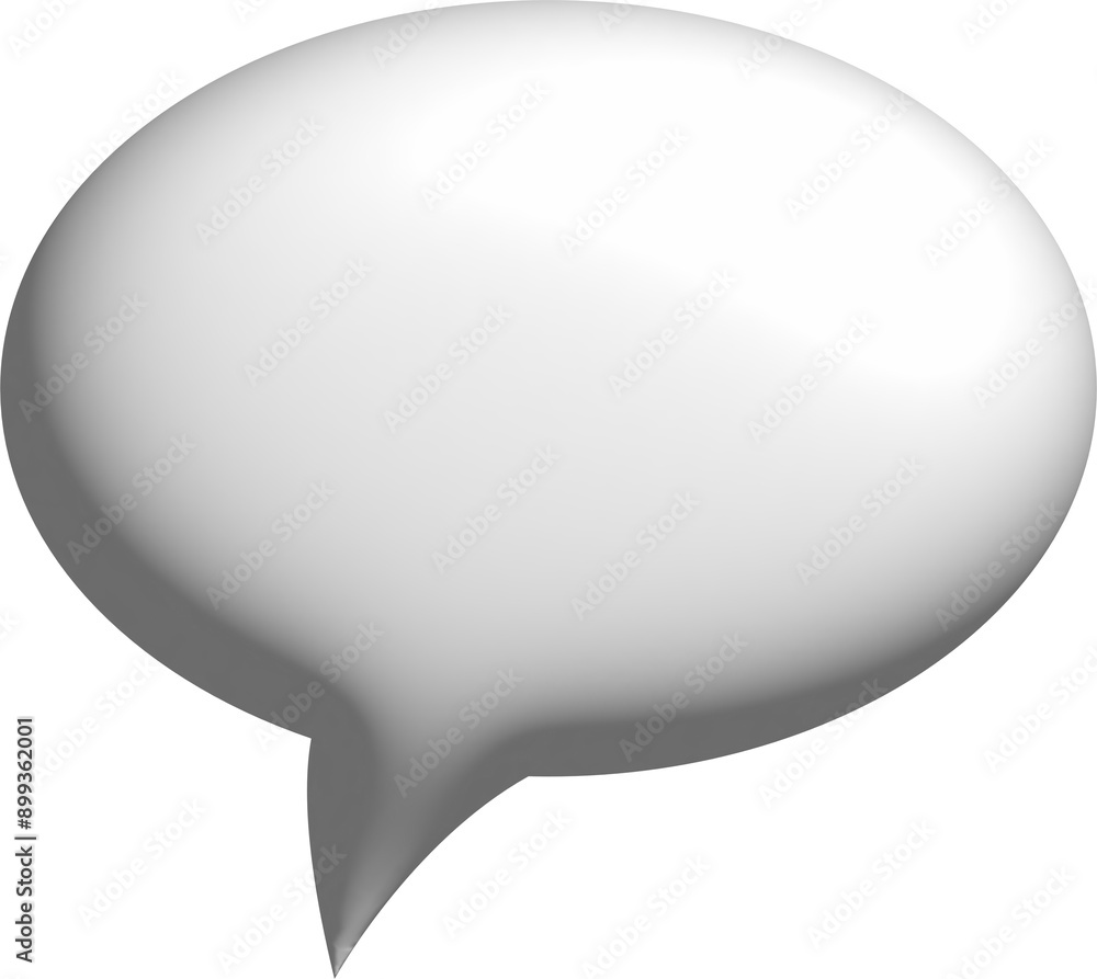 3d White Bubble Text Icon