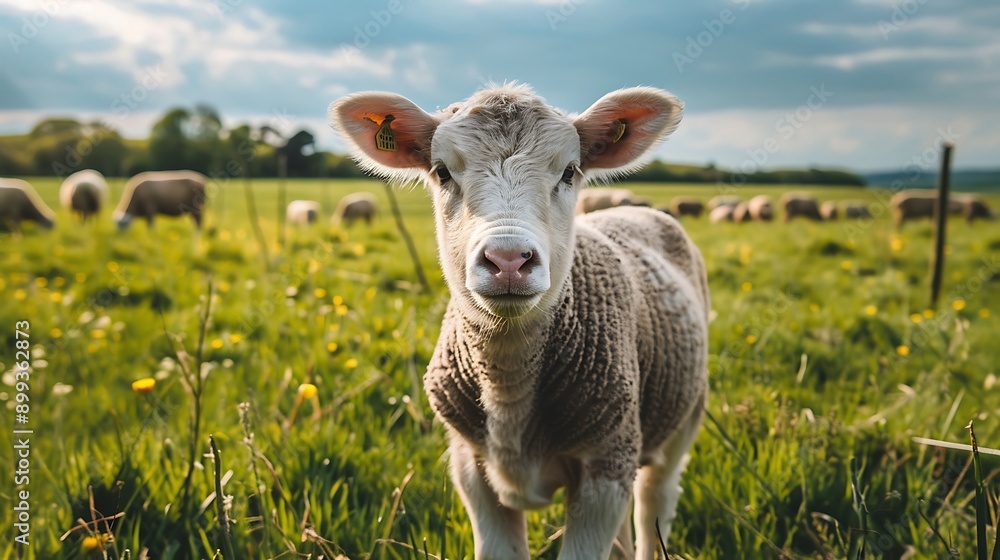 A sheep looking directly at the camera A sheep looking directly at the camera