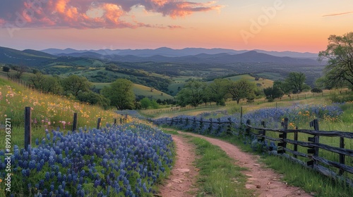 Obraz na płótnie Sunset Over Hill Country w salonie