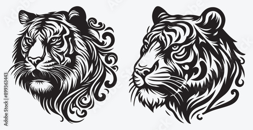 Tiger Vector Illustration Silhouette Collection