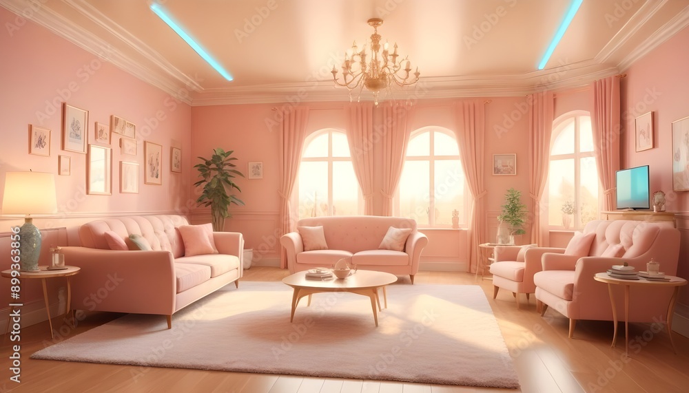 Photo interior modern design room 3d illustration Photo interior modern design room 3d illustration