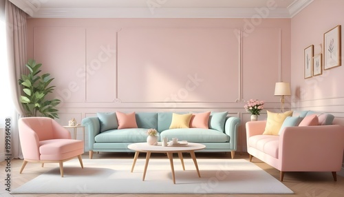 Wallpaper Mural Photo interior modern design room 3d illustration Torontodigital.ca