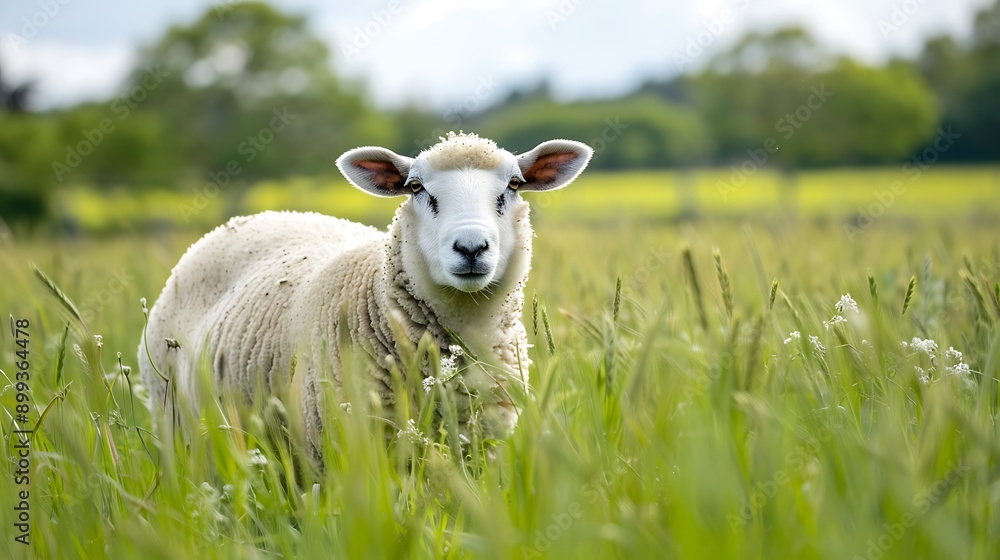 A sheep looking directly at the camera A sheep looking directly at the camera
