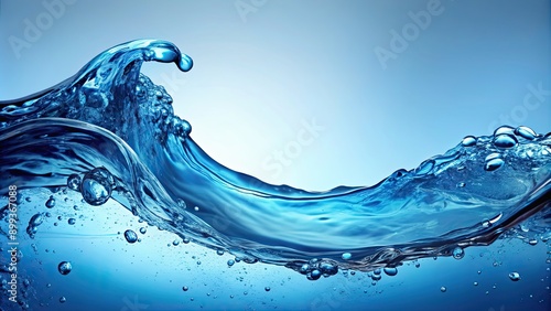 Vague d'eau bleut?e e de profil avec bulles, water, blue,wave, profile, bubbles, underwater, sea, ocean, aqua, fluid, motion photo