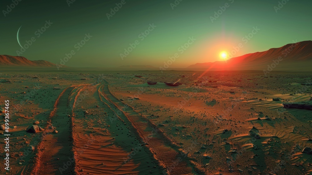 Martian Sunset: A Solitary Journey on the Red Planet