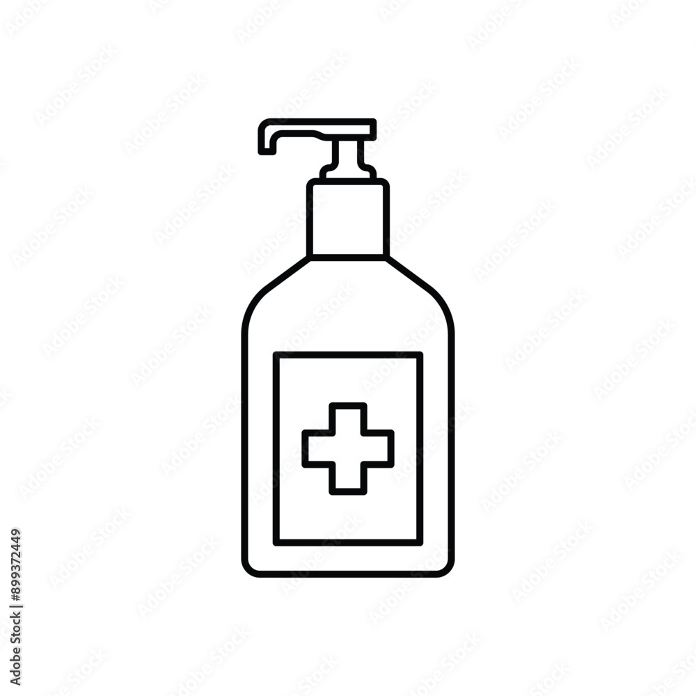 Hand sanitizer flat line icon. Vector icon isolated on white background. Hand sanitizer flat line icon. Vector icon isolated on white background.