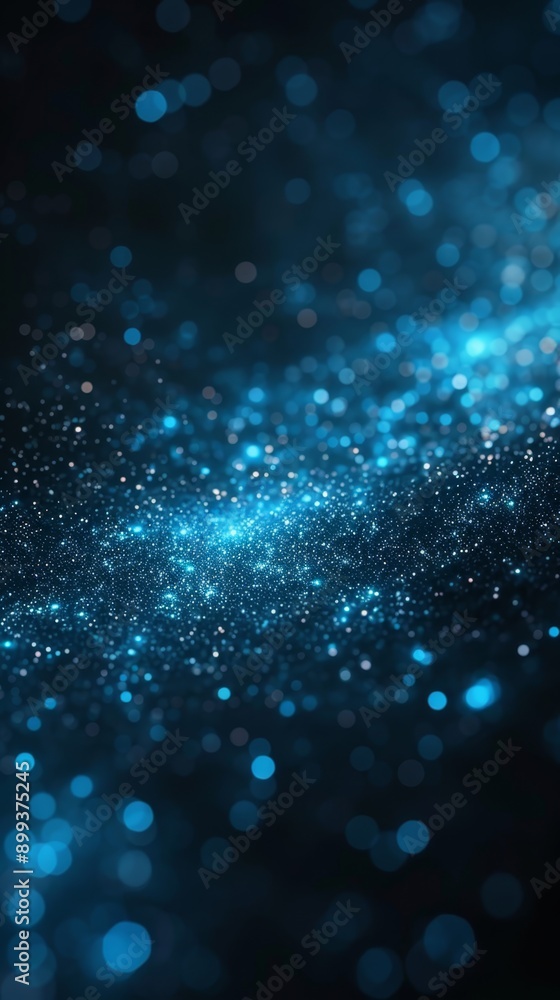 Blue and black background with numerous small stars arranged to the left side Blue and black background with numerous small stars arranged to the left side