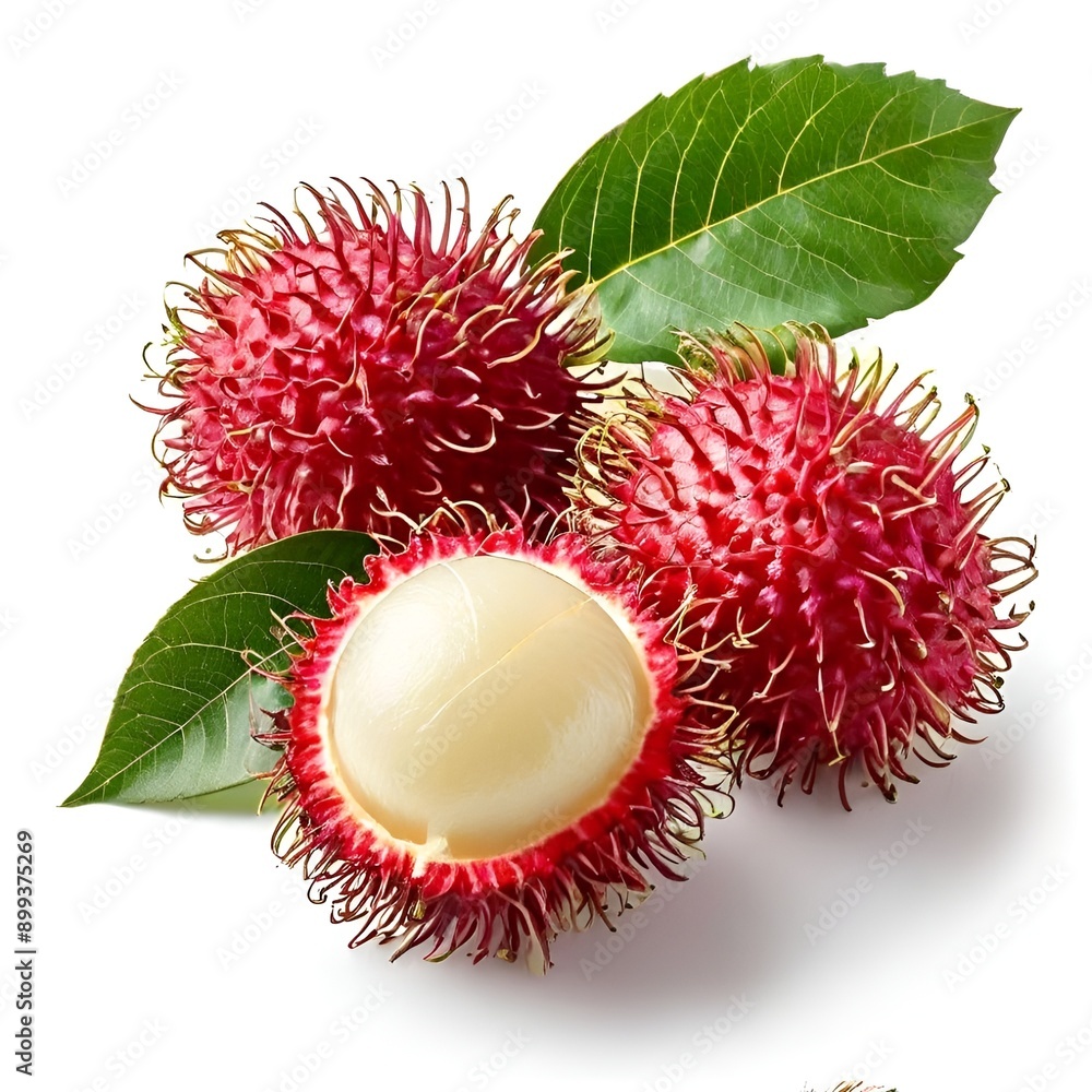 Rambutan Fruit isolated on white background. Nephelium lappaceum Rambutan Fruit isolated on white background. Nephelium lappaceum