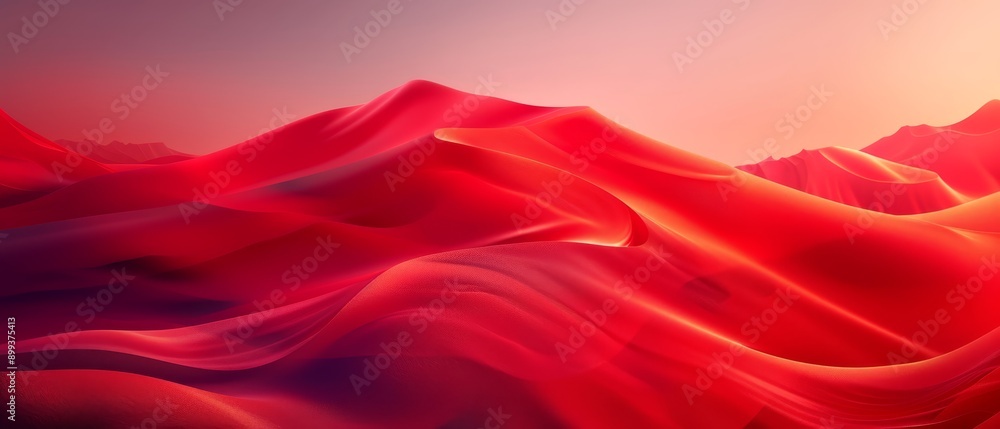 Obraz premium mountain range under a radiant sun, pink-hued sky backdrop ..Or, for a more descriptive version:..