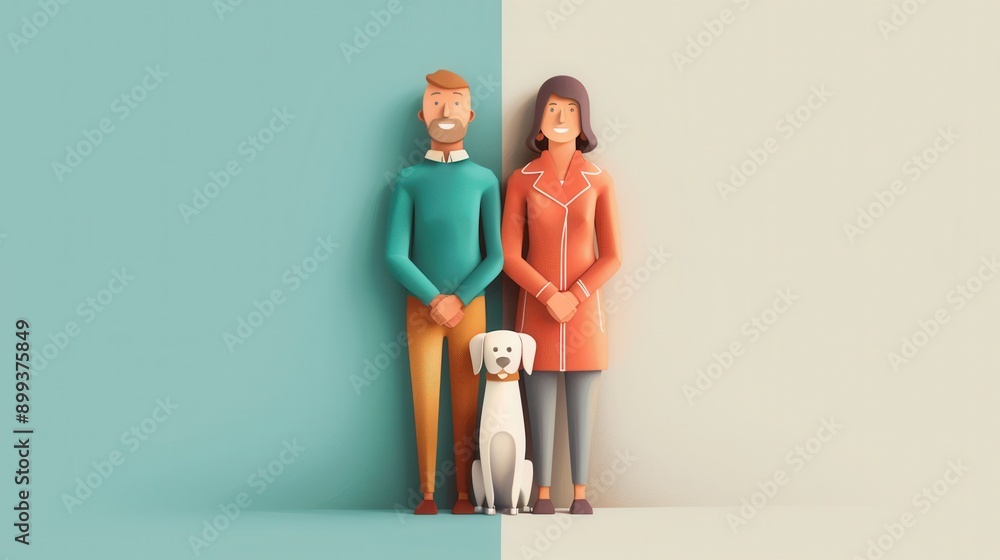 Fototapeta premium Comparing Life Insurance Policy Options: Term vs. Whole - Flat Design Illustration of Financial Concepts