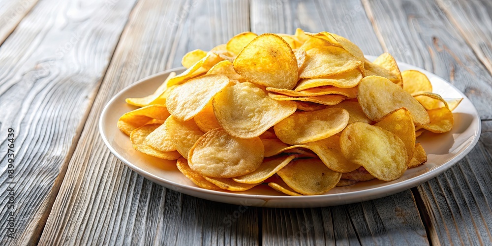 Delicious and crispy potato chips served hot, perfect for satisfying cravings , savory, indulgent, comfort food, snack, crunchy Delicious and crispy potato chips served hot, perfect for satisfying cravings , savory, indulgent, comfort food, snack, crunchy