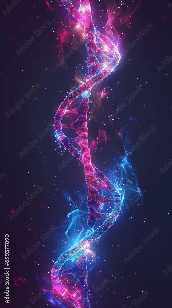 A blue-pink abstract backdrop features a spiral form in its center, encircled by scattered stars A blue-pink abstract backdrop features a spiral form in its center, encircled by scattered stars