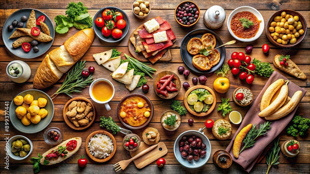 A beautifully set table filled with a delicious assortment of food , banquet, dinner, place setting, cuisine, meal A beautifully set table filled with a delicious assortment of food , banquet, dinner, place setting, cuisine, meal