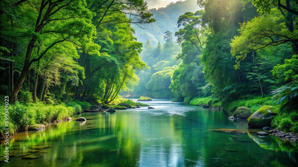 River flowing through a lush green forest , nature, landscape, scenery, river, water, trees, vegetation, peaceful River flowing through a lush green forest , nature, landscape, scenery, river, water, trees, vegetation, peaceful