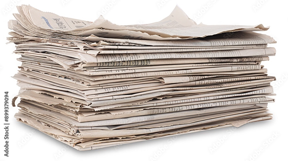 Stack of Aged Newspapers Displaying Historical Headlines From Various Periods Stack of Aged Newspapers Displaying Historical Headlines From Various Periods
