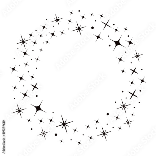Shiny star circle frame creating a magical atmosphere for events and celebrations