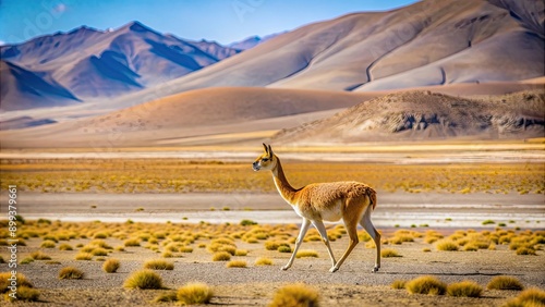 Wallpaper Mural Vicu?a walking alone in the desert of Catamarca, Argentina, Vicu?a, wildlife, solitude, desert, Catamarca, Argentina Torontodigital.ca