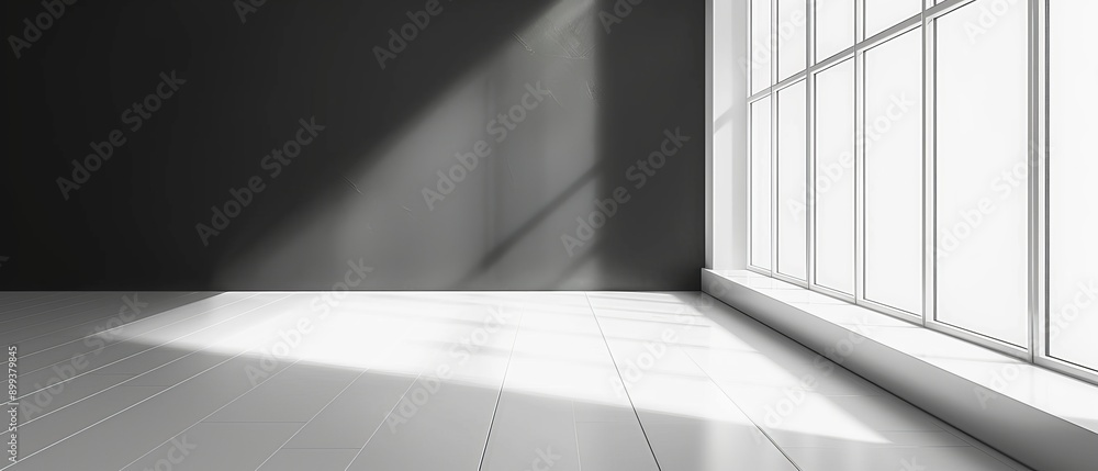 Obraz premium window lets in light from its side