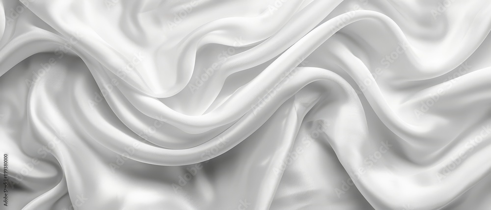 A tight shot of a white fabric with undulating patterns at the top and bottom edges, plus the lower portion A tight shot of a white fabric with undulating patterns at the top and bottom edges, plus the lower portion