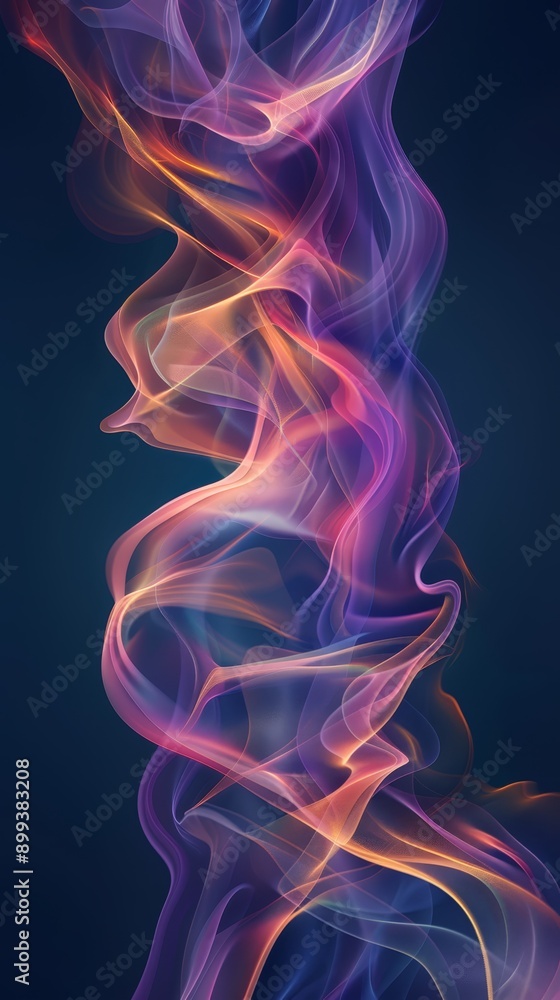 A tight shot of purple and red smoke against a black backdrop Behind it, a blue sky is visible A tight shot of purple and red smoke against a black backdrop Behind it, a blue sky is visible