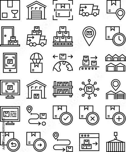 warehouse icons. delivery and Logistics 