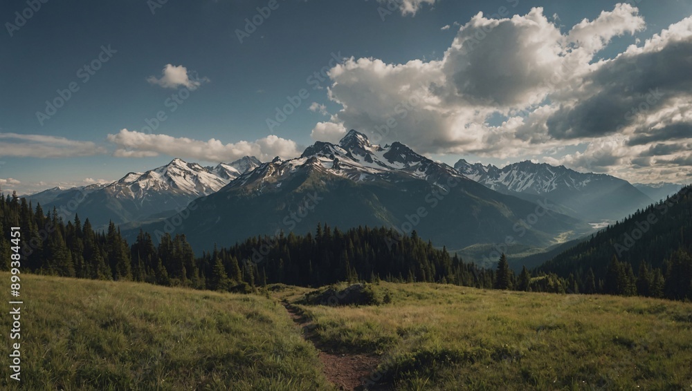 Parallel view shift moving from house to mountain landscape Parallel view shift moving from house to mountain landscape