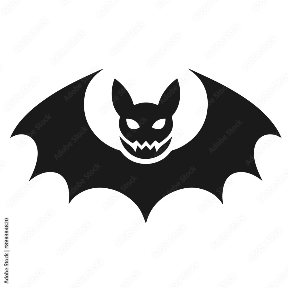 Clean black and white vector silhouette of a Bat isolated on white background Clean black and white vector silhouette of a Bat isolated on white background