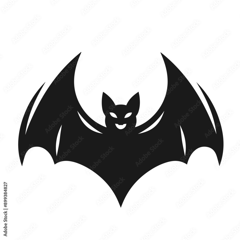 Clean black and white vector silhouette of a Bat isolated on white background Clean black and white vector silhouette of a Bat isolated on white background