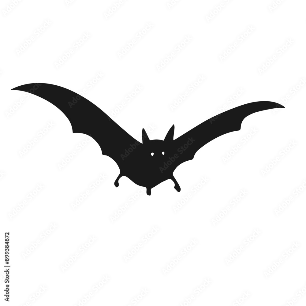 Fototapeta premium Clean black and white vector silhouette of a Bat isolated on white background