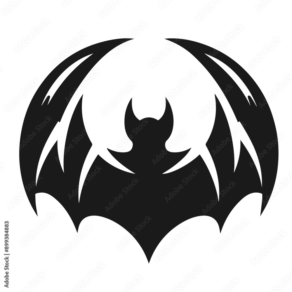 Clean black and white vector silhouette of a Bat isolated on white background Clean black and white vector silhouette of a Bat isolated on white background