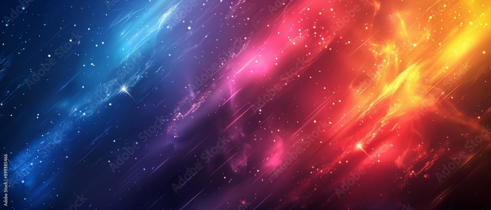 Fototapeta premium A multicolored backdrop featuring stars and a blurred space image in its center