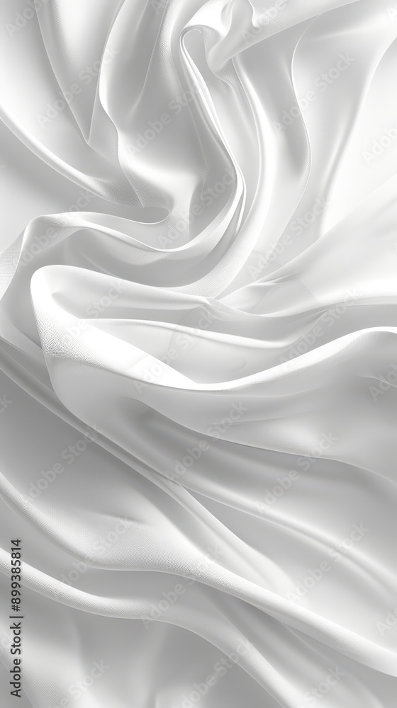Fototapeta premium A tight shot of a white fabric with undulating waves on its texture Soft to touch