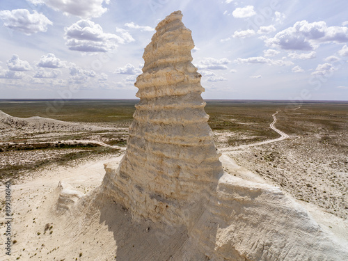 When you reach the Akkergeshen plateau, you will witness the mysterious miracle of the vast Kazakh steppe. Kazakhstan. photo