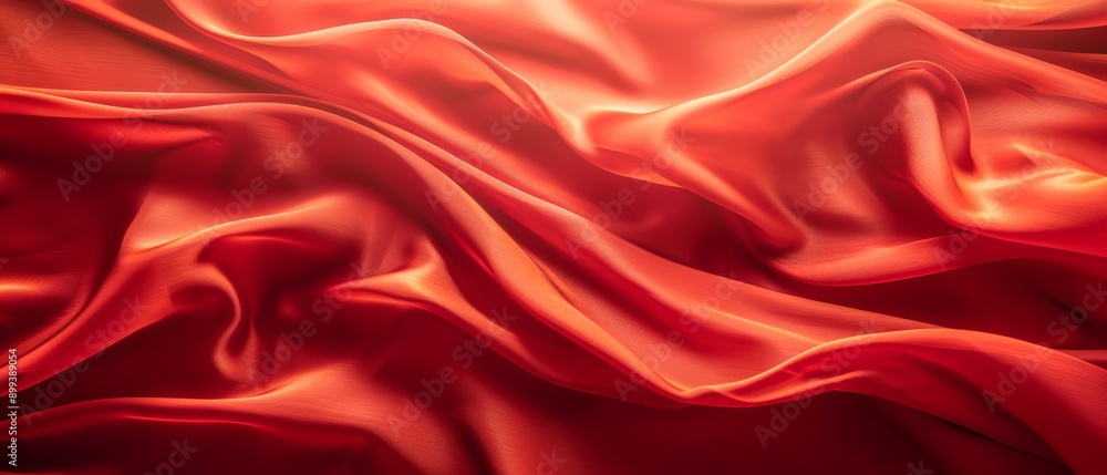 Obraz premium A crisp close-up of a red fabric, superimposed with a soft, slightly blurred version of the same