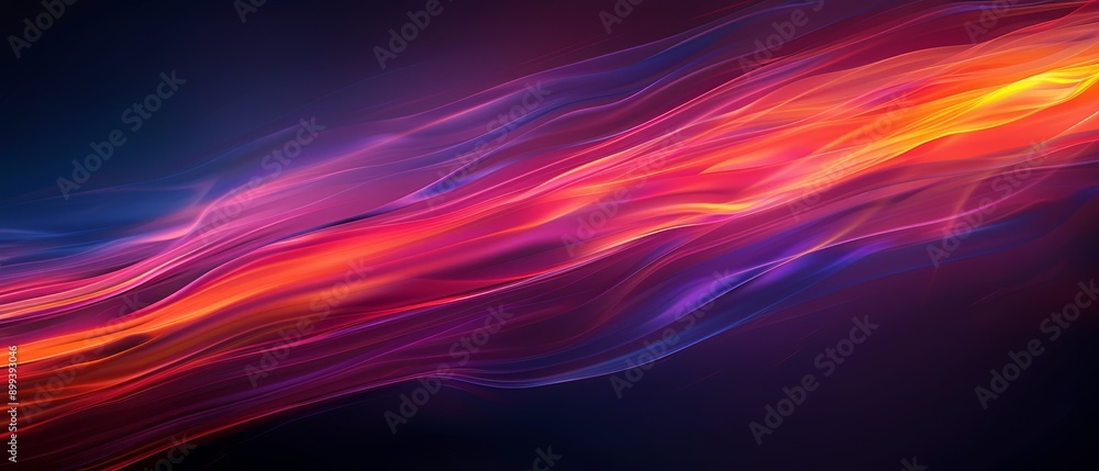 A sharp image of red, orange, and blue waves against a dark backdrop A sharp image of red, orange, and blue waves against a dark backdrop