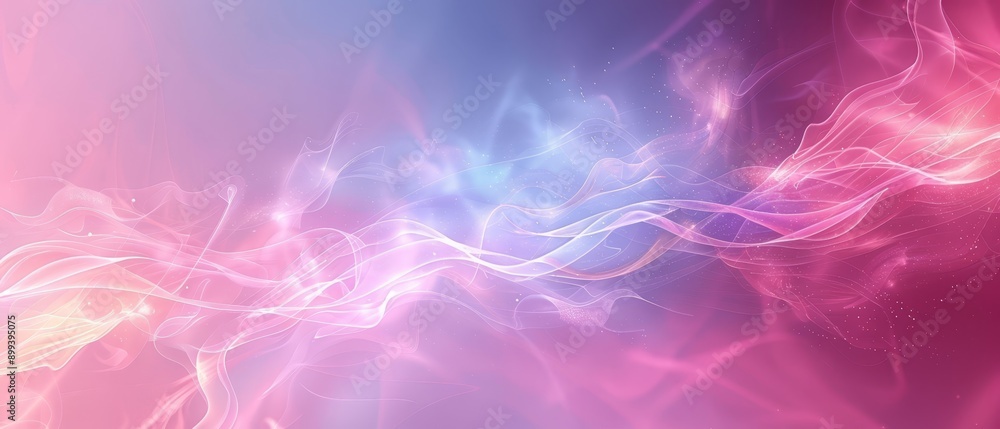 Fototapeta premium A pink and blue background with a swirl design on the left side, and a solid pink and blue background on the right