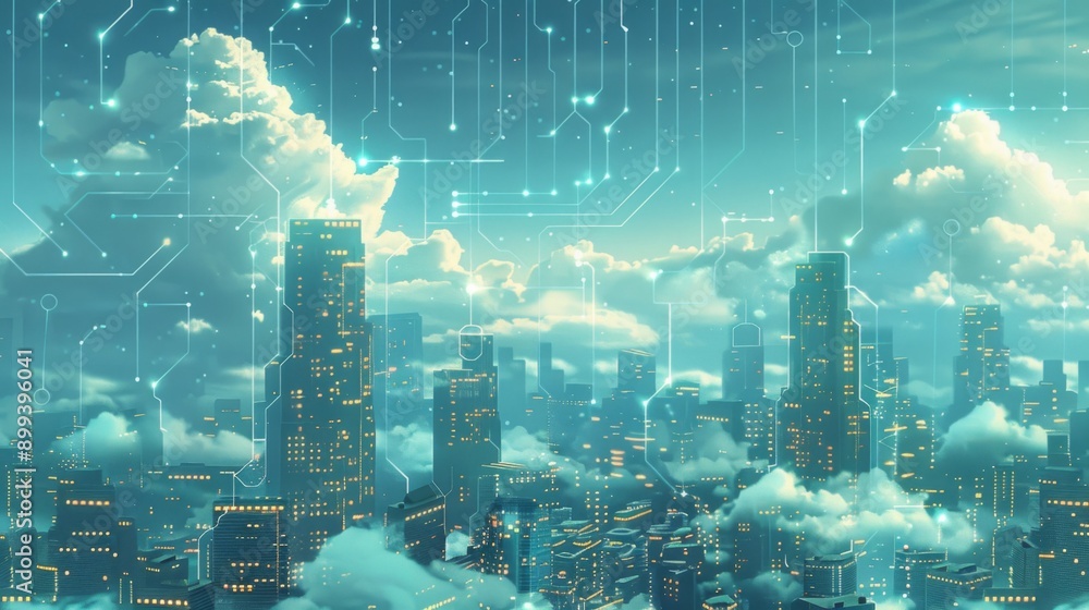 Futuristic Smart Cyber City illustration: Innovative Urban Landscape, futuristic technology concept, Graphic Resources, Wallpapers, Brochure, Websites, banner design, Advertising, web, background Futuristic Smart Cyber City illustration: Innovative Urban Landscape, futuristic technology concept, Graphic Resources, Wallpapers, Brochure, Websites, banner design, Advertising, web, background