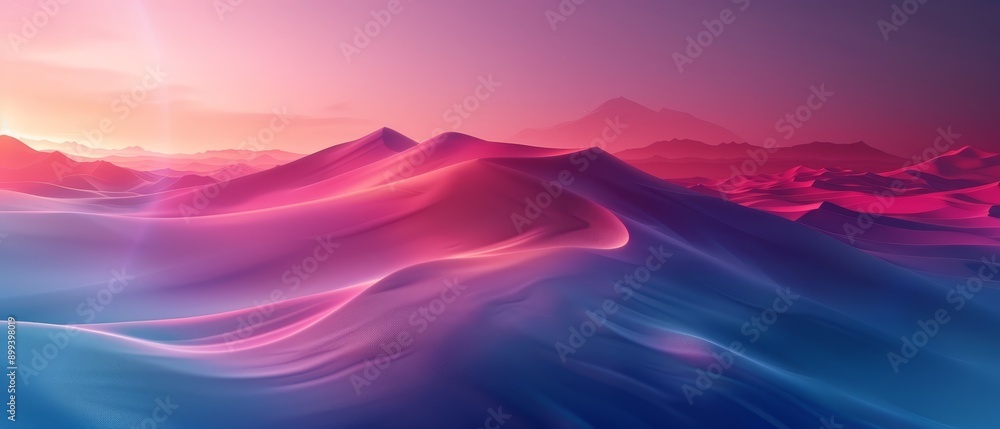 Mountain range with pink-blue sky Mountain range with pink-blue sky