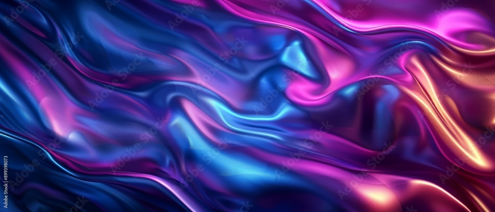 Obraz premium A tight shot of a purple-blue backdrop, featuring undulating waves at image edge
