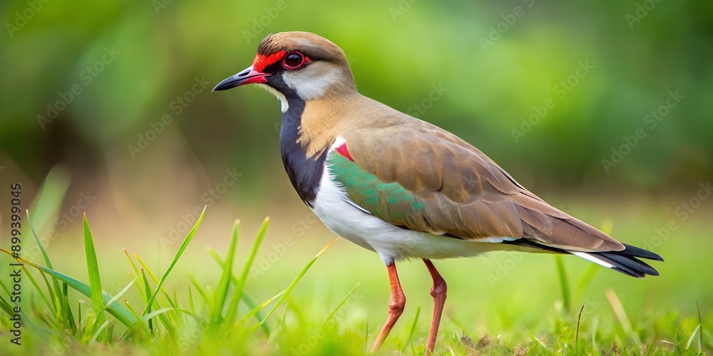 Vanellus chilensis Tero bird on the grass Generative AI Vanellus chilensis Tero bird on the grass Generative AI