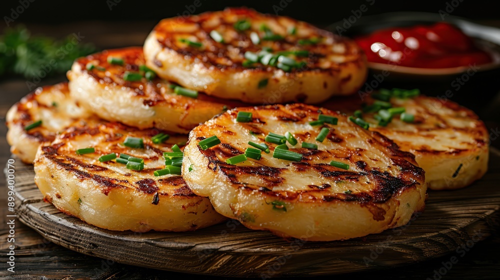 Delicious Grilled Potato Cakes with Chives Delicious Grilled Potato Cakes with Chives