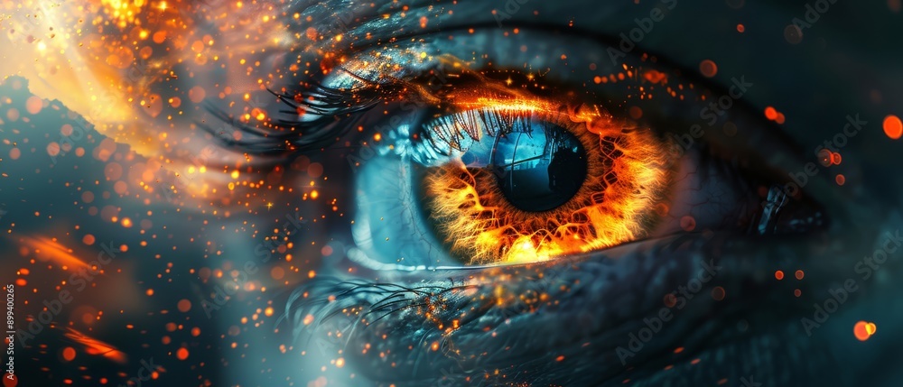 Fototapeta premium fireball within iris