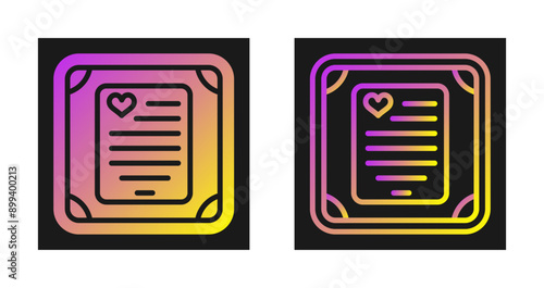Love poem in a frame Vector Icon