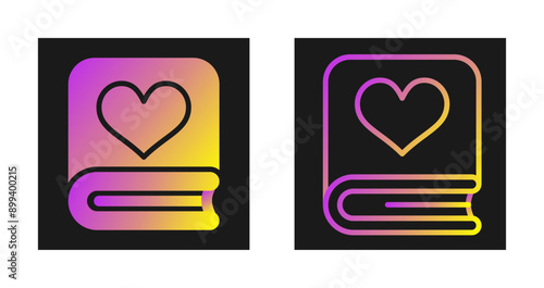 Romantic poetry book Vector Icon
