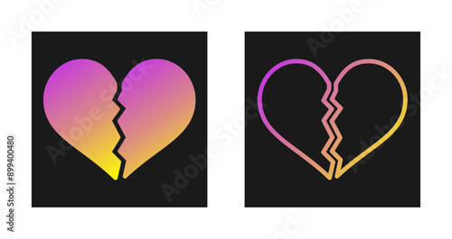 Broken Heart Vector Icon