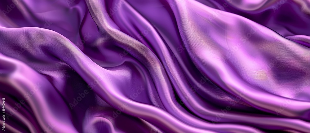 Fototapeta premium A tight shot of a purple fabric's undulating wave pattern at its upper edge