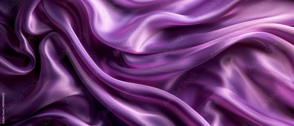 Obraz premium A tight shot of purple fabric showcasing a undulating wave pattern at its upper and lower edges