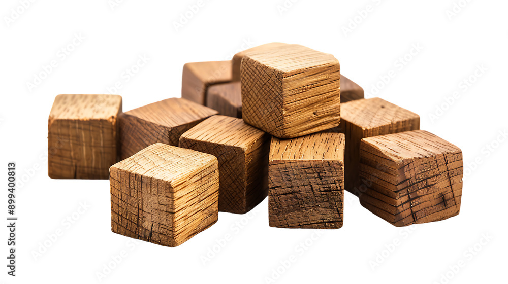 Wooden cubes isolated on transparent background Wooden cubes isolated on transparent background