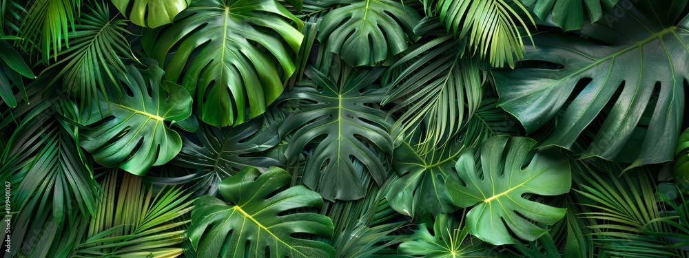 A tight shot of a wall adorned with a cluster of green leaves, featuring a central green plant A tight shot of a wall adorned with a cluster of green leaves, featuring a central green plant