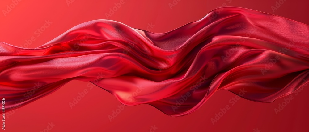 A red silken fabric flutters in the wind against a bold red backdrop, allowing ample room for text or insertion of an accompanying image A red silken fabric flutters in the wind against a bold red backdrop, allowing ample room for text or insertion of an accompanying image